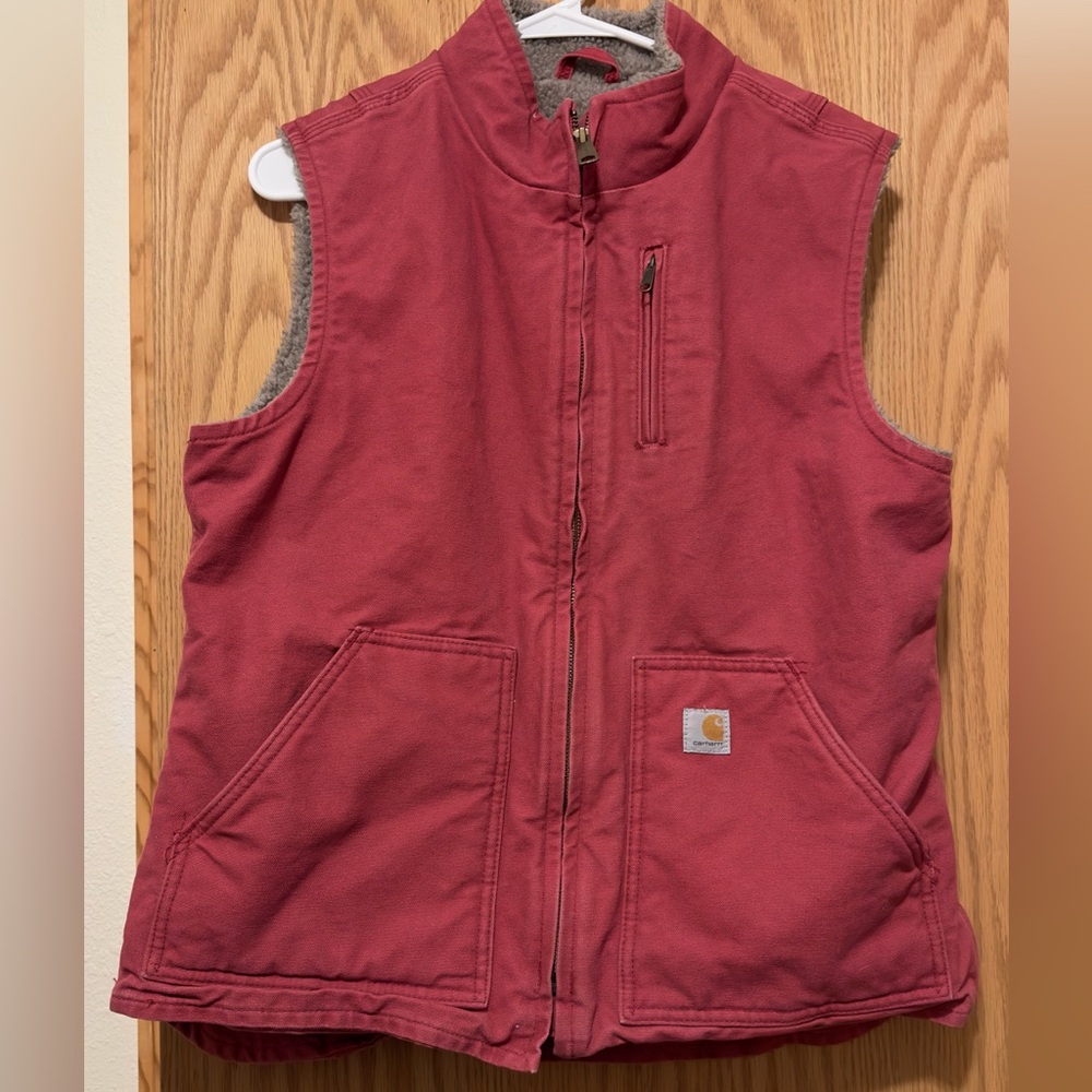 Carhartt Sherpa Lined Vest - L - Color (Pink Crab Apple)